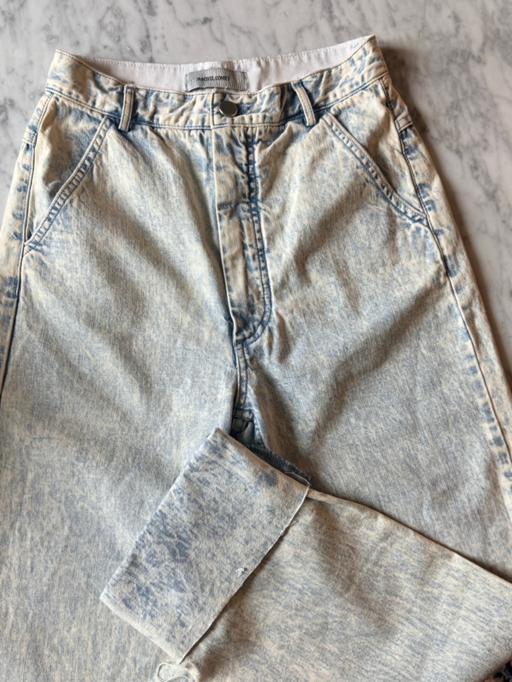 Rachel Comey Acid Wash High Rise Jeans Size 00 Blue Straight Leg